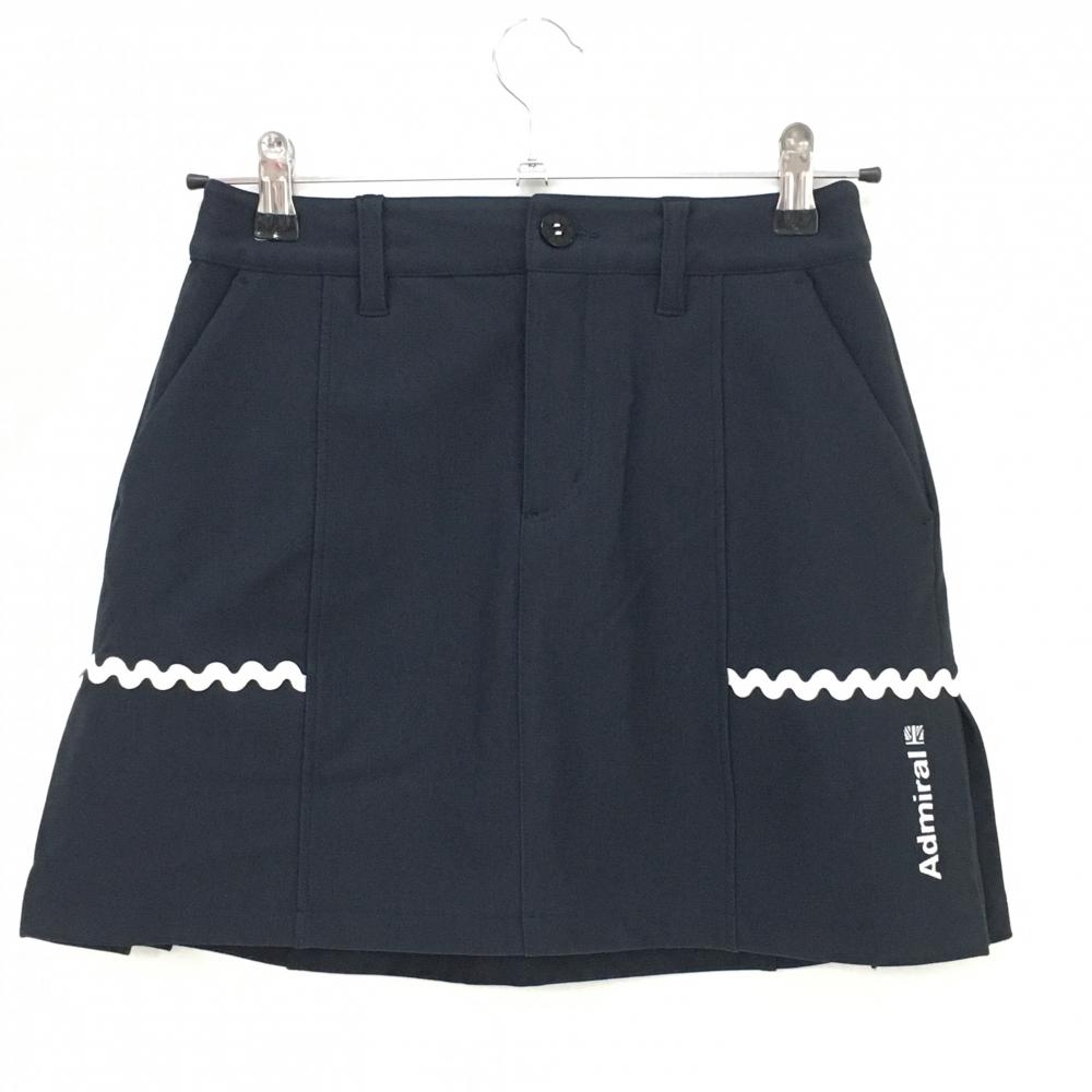 【超美品】アドミラル スカート ダークネイビー×白 裏微起毛 ストレッチ レディース S ゴルフウェア 2023年モデル Admiral