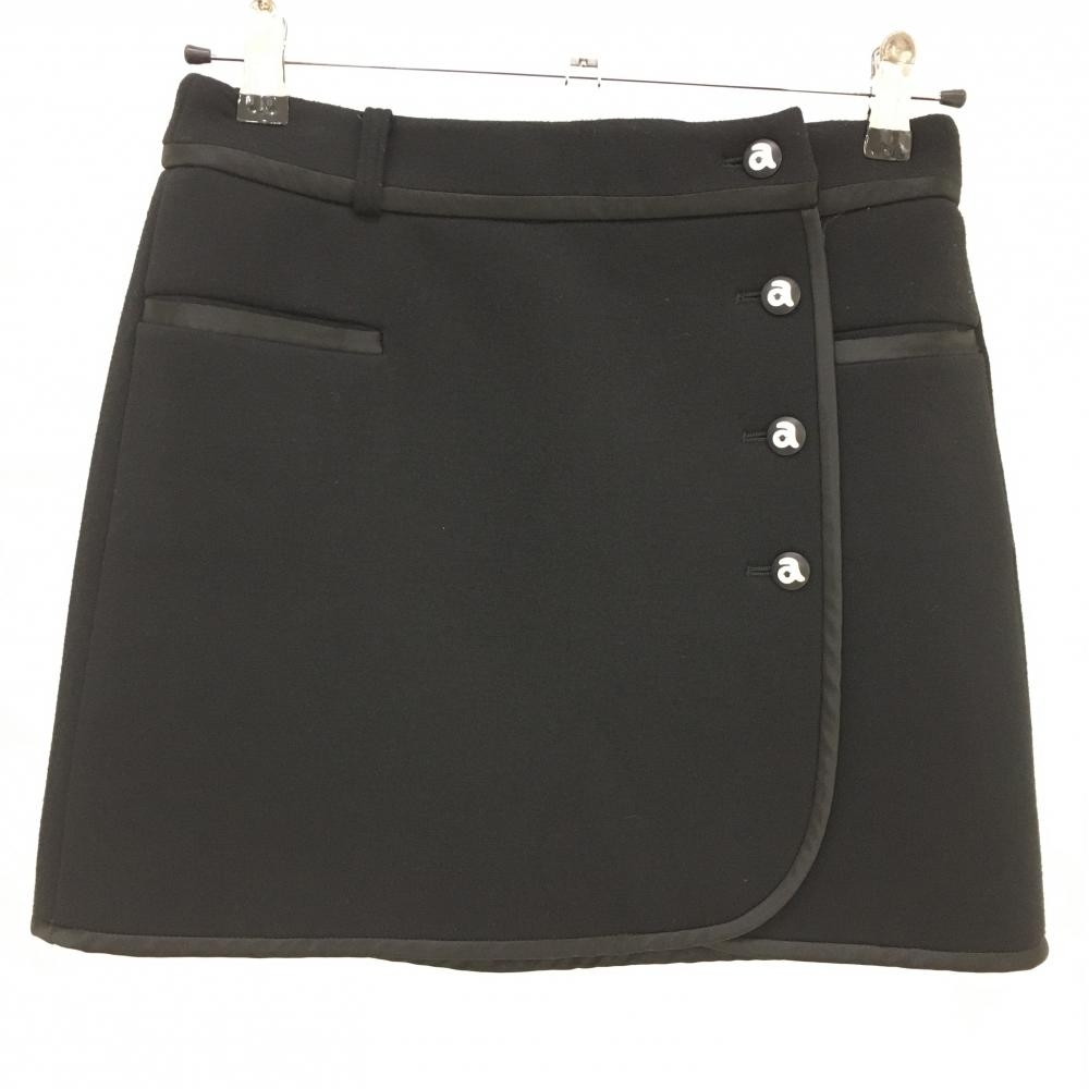 アルチビオ スカート 黒 ダンボールニット 巻きスカート レディース 38