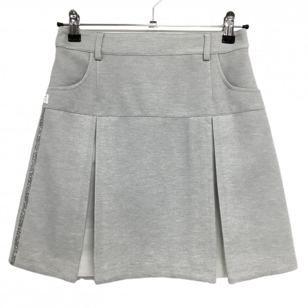 【美品】アルチビオ スカート ライトグレー ボックスプリーツ 裏地付 レディース 38(S) ゴルフウェア archivio