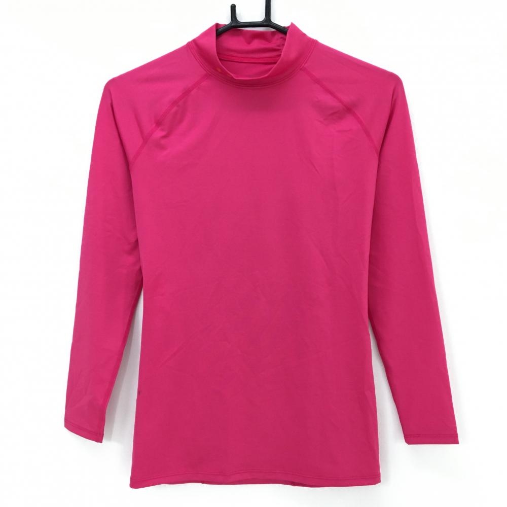 アンダーアーマー ハイネックインナーシャツ ピンク ロゴ刺しゅう  レディース LG ゴルフウェア UNDER ARMOUR