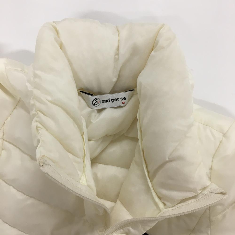 【新品・未使用・タグ付】and per se アンパスィ ジャケット 白 L アンパスィ ダウンジャケット 白 ロゴワッペン ダウン90