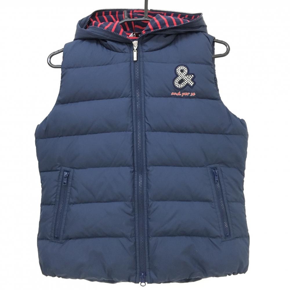 and per se♡フード付きリバーシブル♡ネイビーカモフラージュベスト and per se♡フード付きリバーシブル♡ネイビーカモフラージュベスト