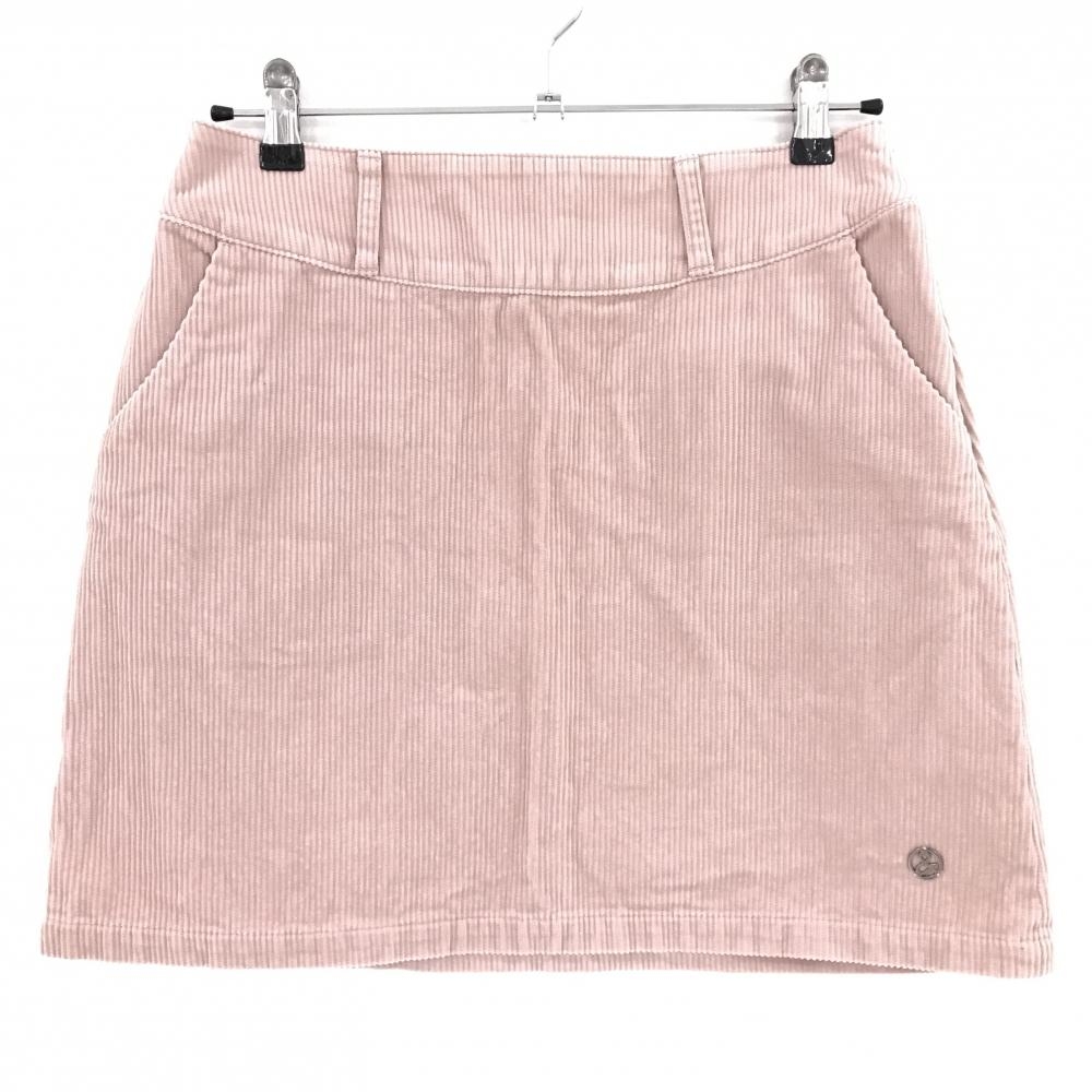 【超美品】アンパスィ コーデュロイスカート ピンク 無地 レディース L ゴルフウェア and per se