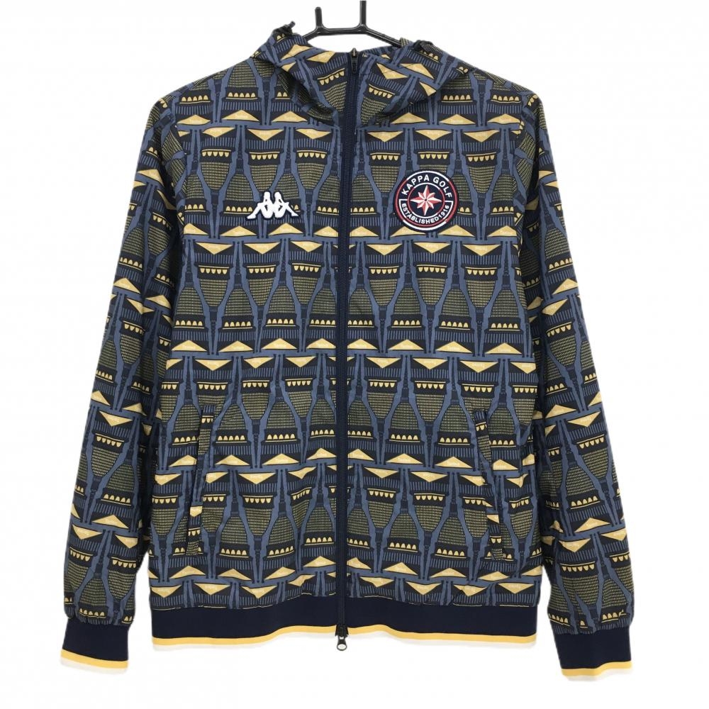 カッパ ジャケット グレー×イエロー 総柄 裏地メッシュ レディース O ゴルフウェア Kappa