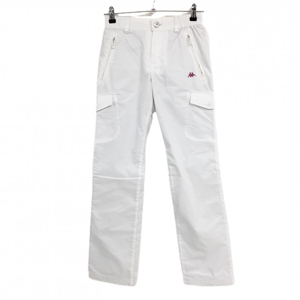 カッパ カーゴパンツ 白 裏地付 後ろウエストゴム レディース S ゴルフウェア Kappa