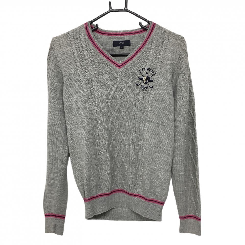 新品未使用❗️MOCO モコ　50 Vネック　ニットセーター　ゴルフ　グレー 新品未使用❗️MOCO モコ 50 Vネック ニットセーター ゴルフ