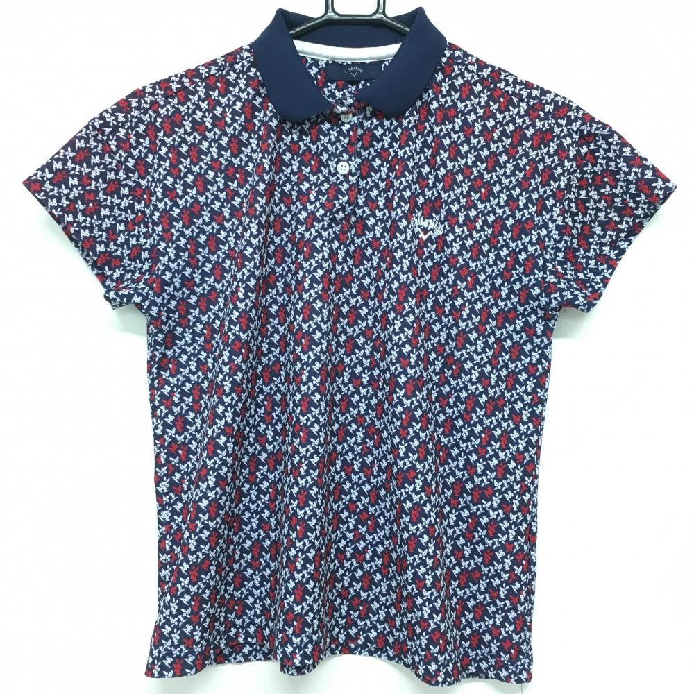 美品✨　レオナールスポーツ　半袖　ポロシャツ　LLサイズ　花柄　ピンク　大きめ Callaway 【超美品】キャロウェイ 半袖ポロシャツ レッド×ピンク