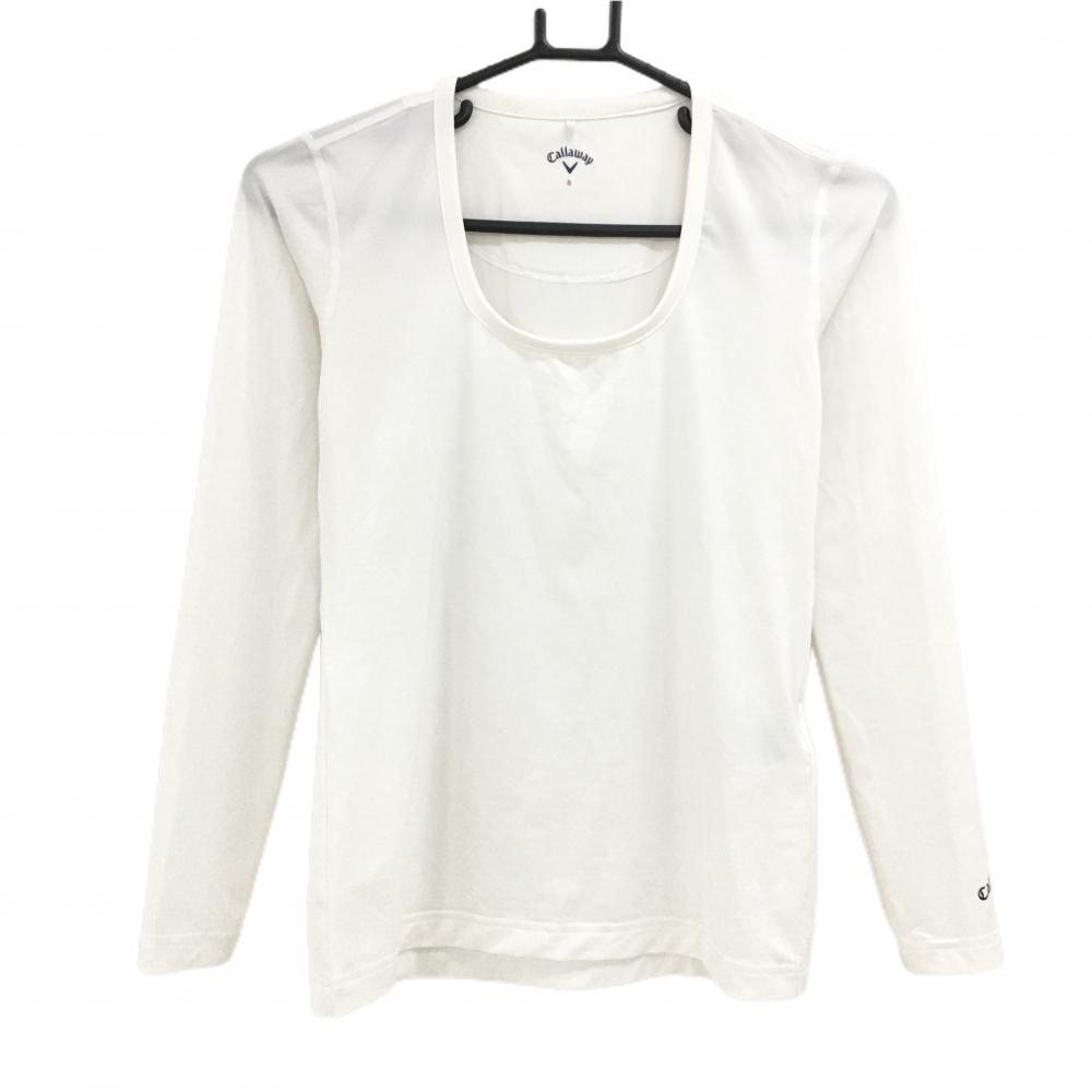 【超美品】キャロウェイ インナーシャツ 白 袖口ロゴ レディース S ゴルフウェア Callaway
