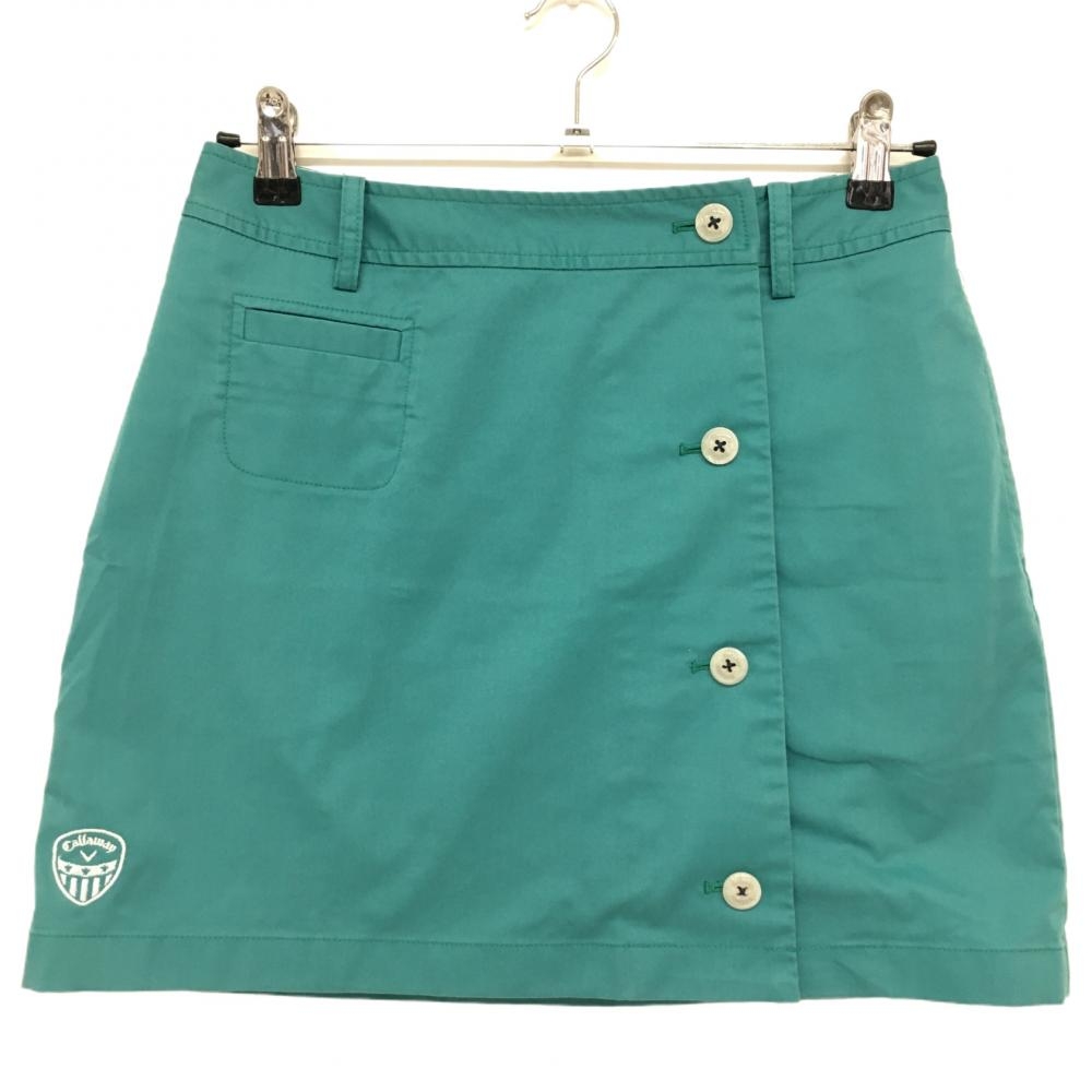 キャロウェイ スカート グリーン 無地 フロントボタン ストレッチ レディース M ゴルフウェア Callaway 画像