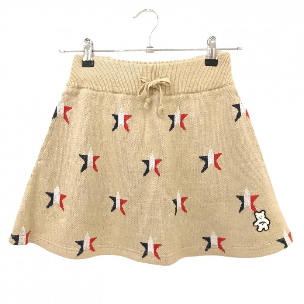【超美品】キャロウェイ スカート ベージュ 星柄 裏地付き ウール混 レディース SS ゴルフウェア Callaway