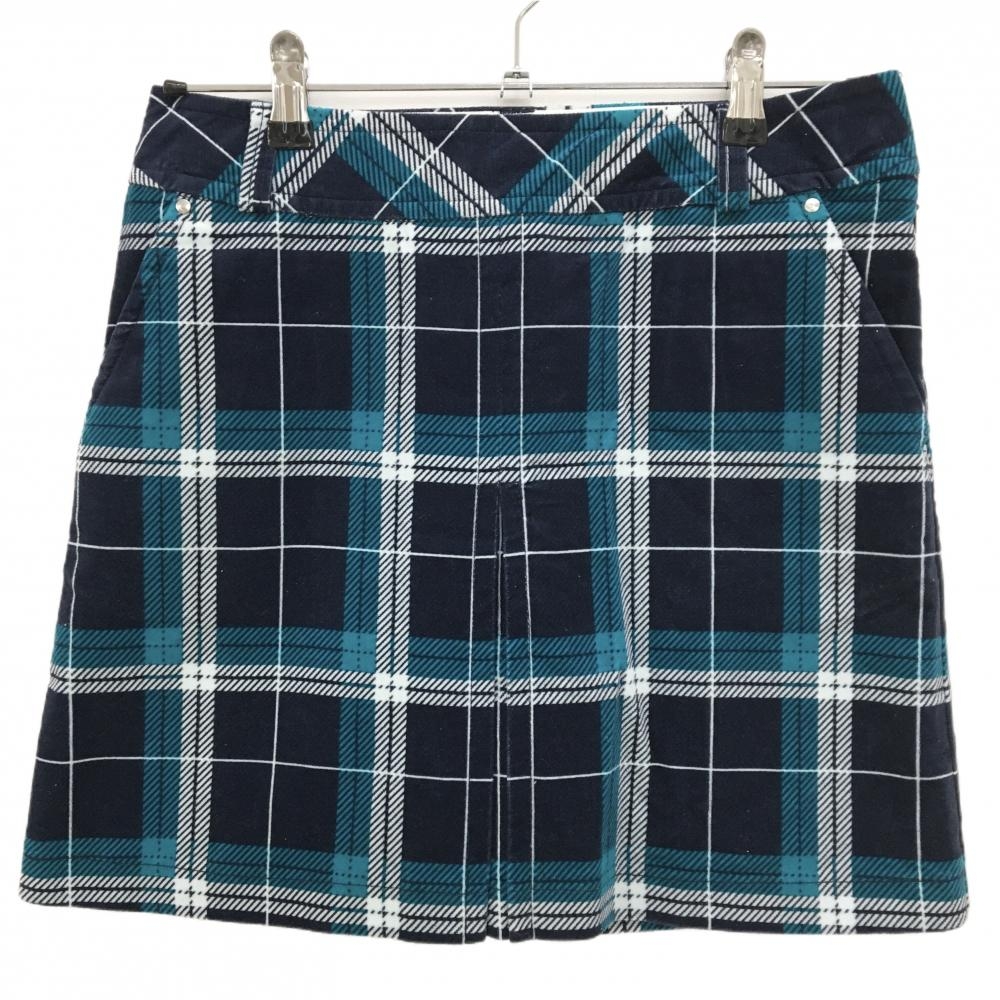 キャロウェイ スカート ネイビー×白 チェック柄 表微起毛  レディース M ゴルフウェア Callaway
