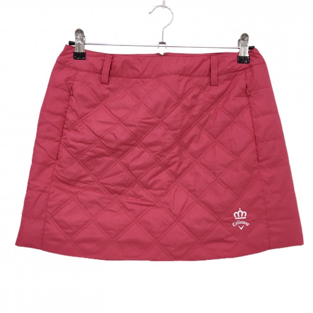 キャロウェイ スカート ピンク キルティング ロゴ刺しゅう  レディース M ゴルフウェア サンプル品 Callaway