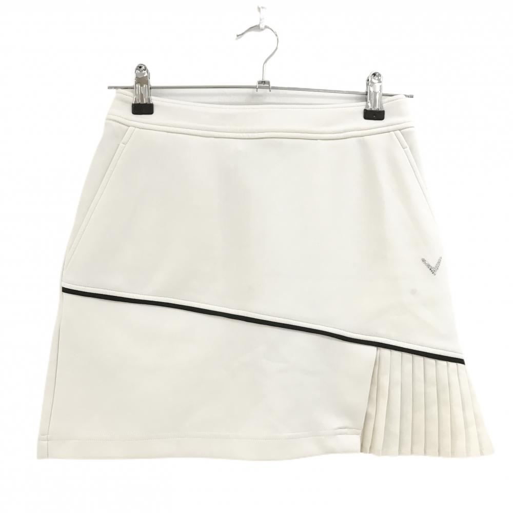 キャロウェイ レッドレーベル ストレッチスカート アイボリー 一部プリーツ 後ろウエストゴム レディース S ゴルフウェア Callaway