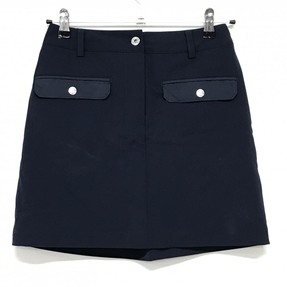 【美品】キャロウェイ スカート ネイビー 無地 ウエスト一部ゴム  レディース S ゴルフウェア 2023年モデル Callaway