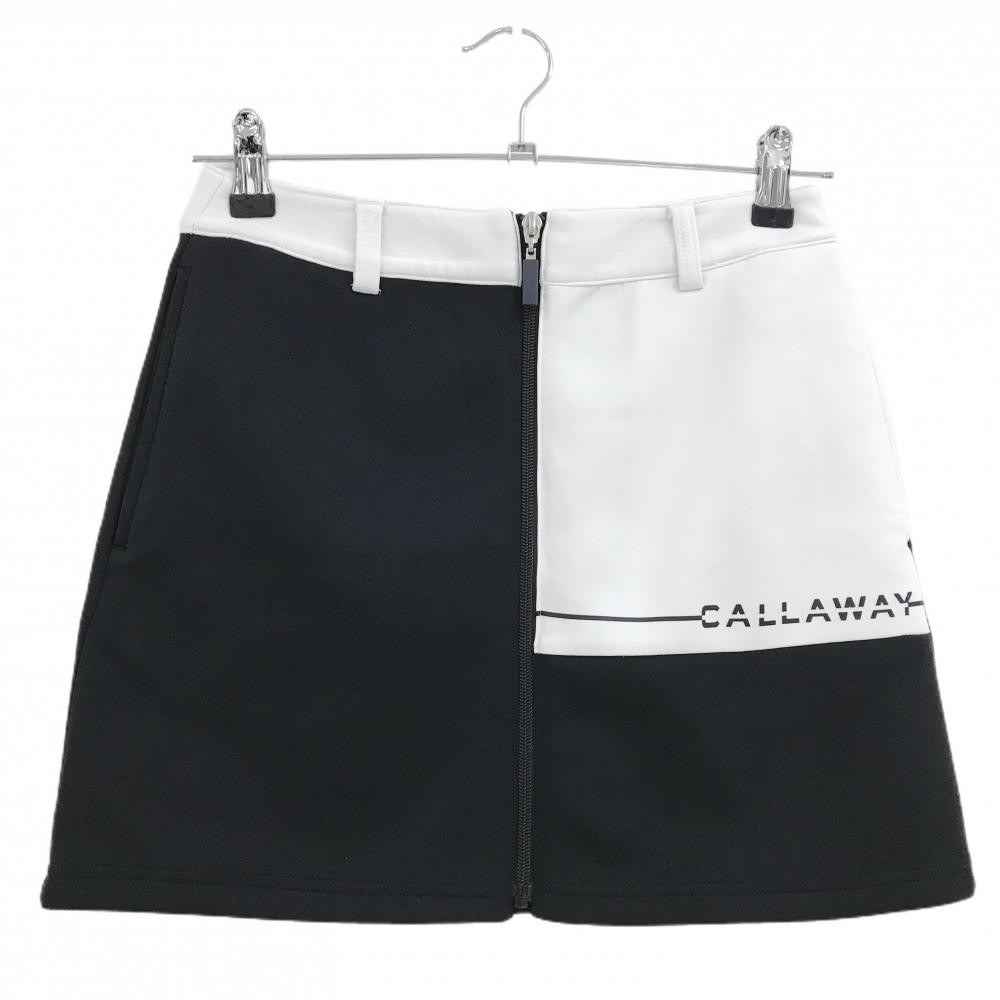 【美品】キャロウェイ スカート 黒×白 バイカラー センタージップ レディース SS ゴルフウェア Callaway