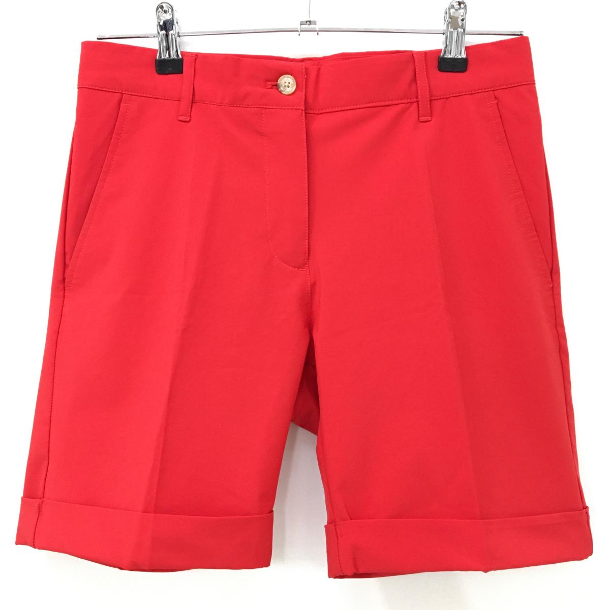 【美品】ジェイリンドバーグ ハーフパンツ レッド シンプル  レディース 27 ゴルフウェア J．LINDEBERG