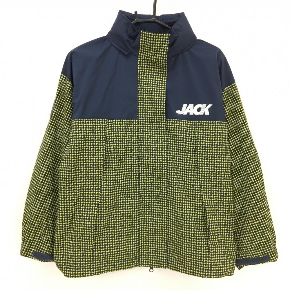 【超美品】ジャックバニー フリースライナー付ジャケット イエロー×ネイビー  レディース 1(M) ゴルフウェア サンプル品 Jack Bunny