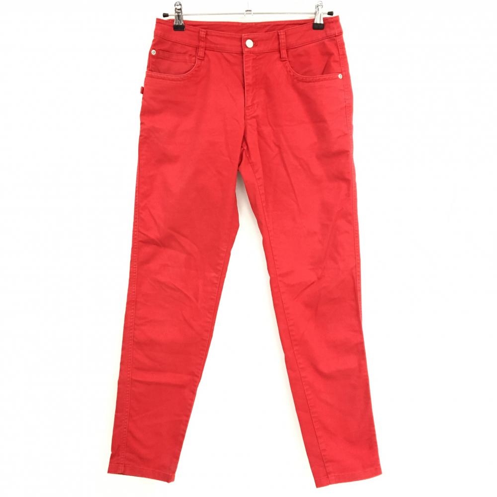 ジャックバニー パンツ レッド 無地 後ポケットプリント  レディース 2(L) ゴルフウェア Jack Bunny