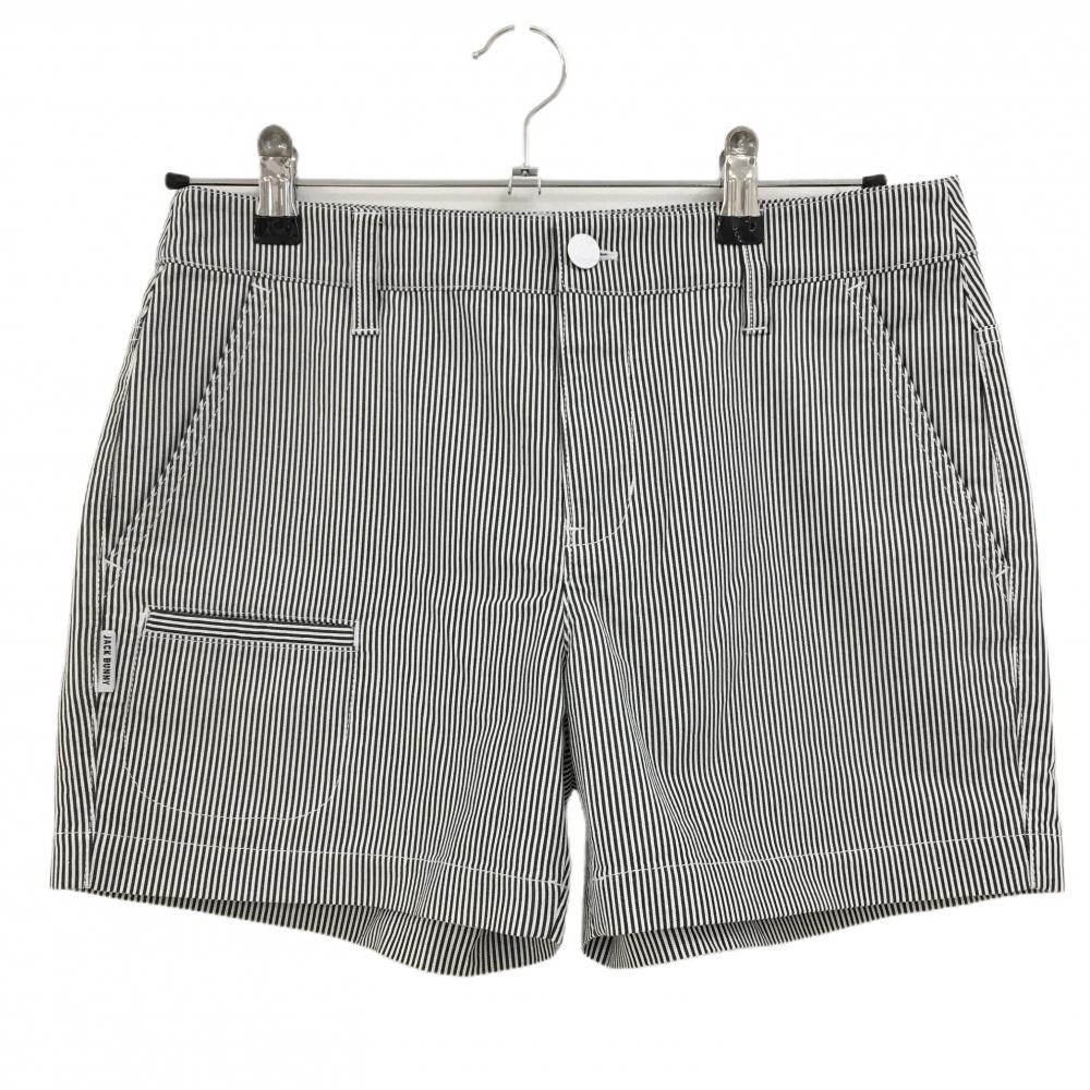 【超美品】ジャックバニー ショートパンツ ダークネイビー×白 ストライプ柄 5ポケット レディース 2(L) ゴルフウェア Jack Bunny