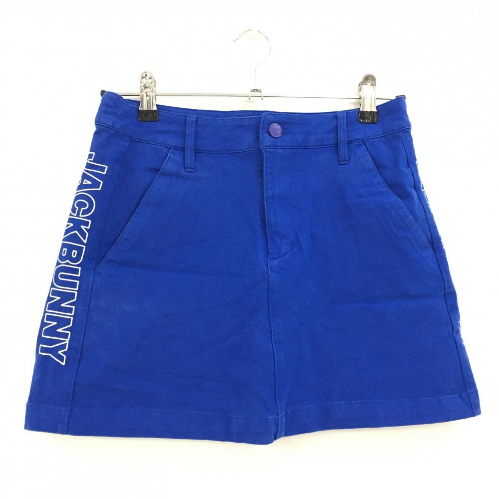 ジャックバニー ストレッチスカート ブルー×白 サイドロゴ 内側インナーパンツ レディース 0(S) ゴルフウェア 2023年モデル Jack Bunny