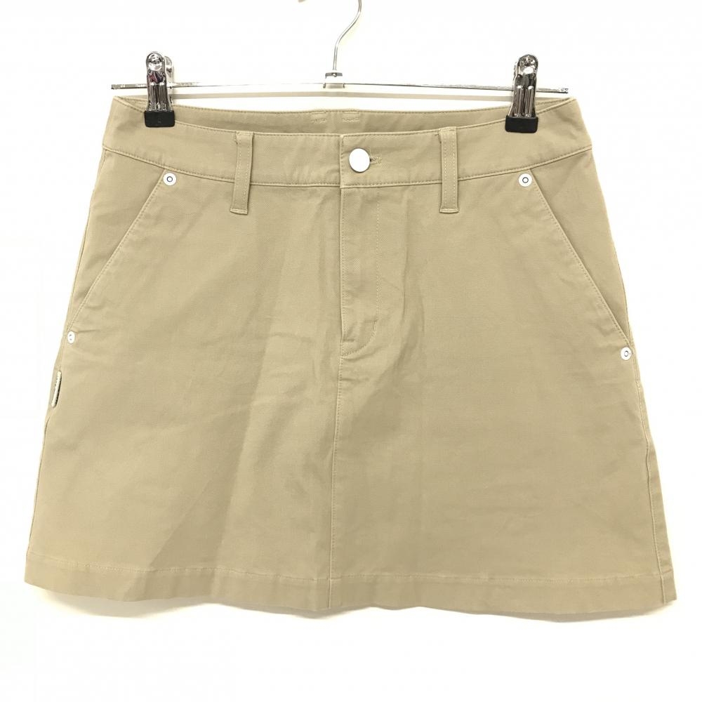 ジャックバニー スカート ベージュ×白 バックロゴプリント 内側インナーパンツ レディース 1(M) ゴルフウェア Jack Bunny