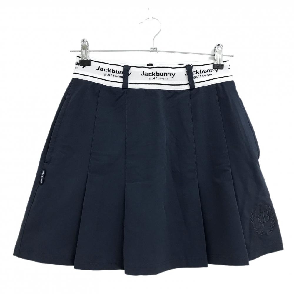 新品】ジャックバニー プリーツスカート ネイビー×白 ストレッチ UV