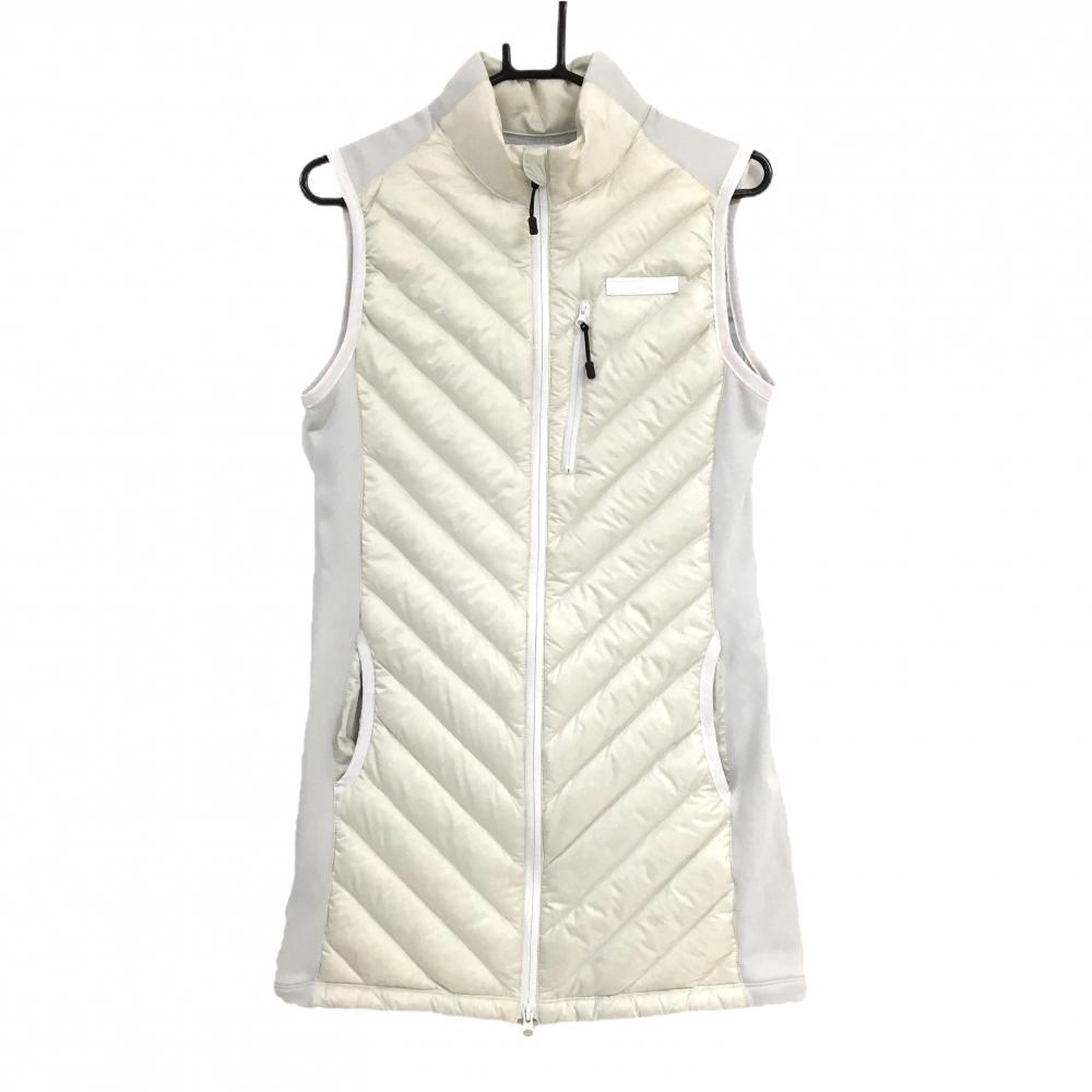 ジュンアンドロペ ダウンワンピース アイボリー サイド切替 蓄熱裏地 ノースリーブ レディース M ゴルフウェア JUN＆ROPE