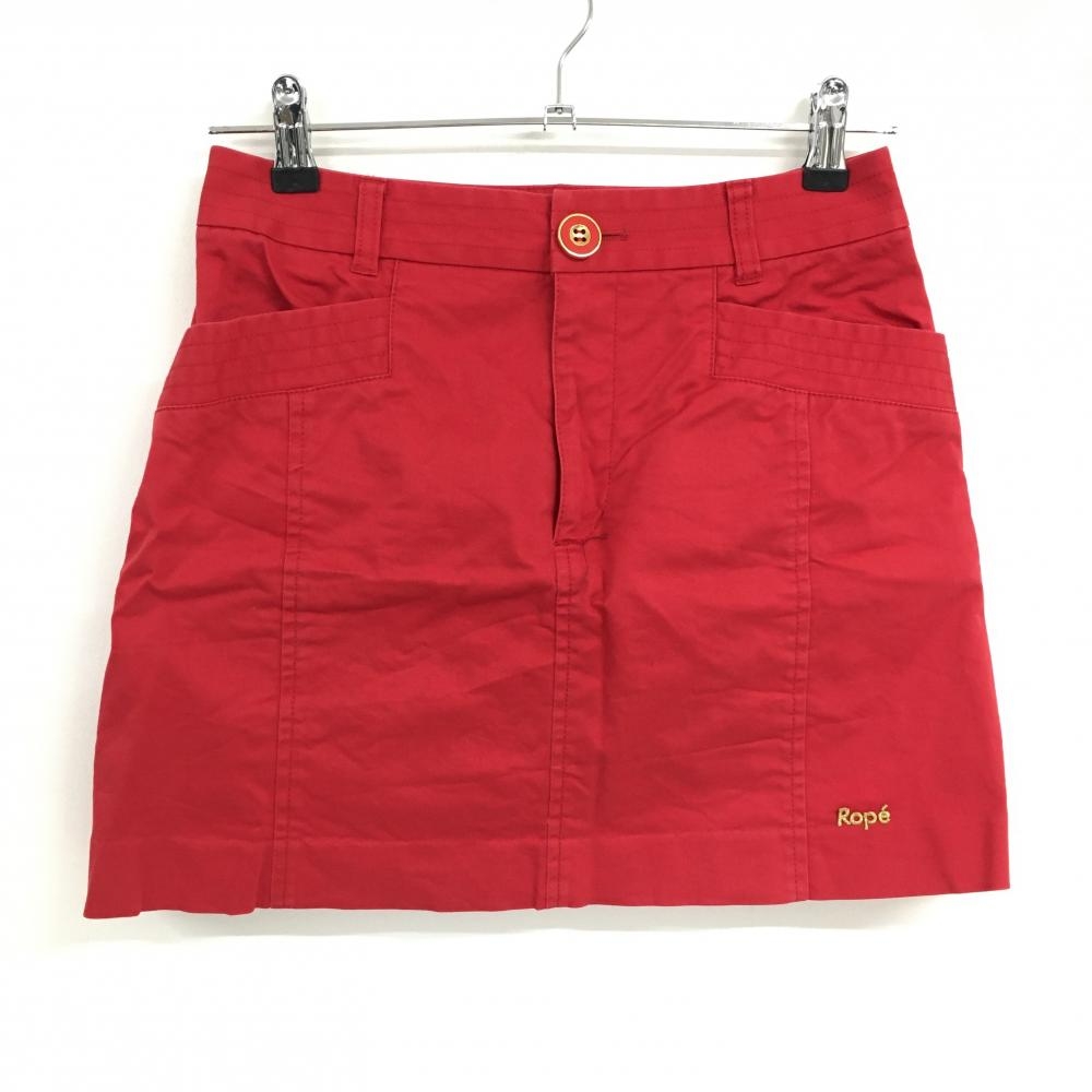 ジュンアンドロペ スカート レッド ロゴゴールド 内側インナーパンツ  レディース M ゴルフウェア JUN＆ROPE