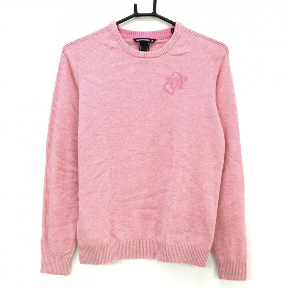 【美品】ゾーイ セーター ピンク カシミヤ ロゴ ニット レディース 38(M) ゴルフウェア ZOY