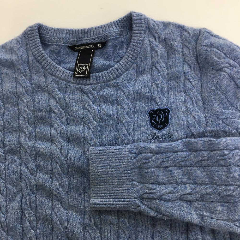 美品】ゾーイ セーター ライトブルー ケーブル編み カシミヤ ニット 袖