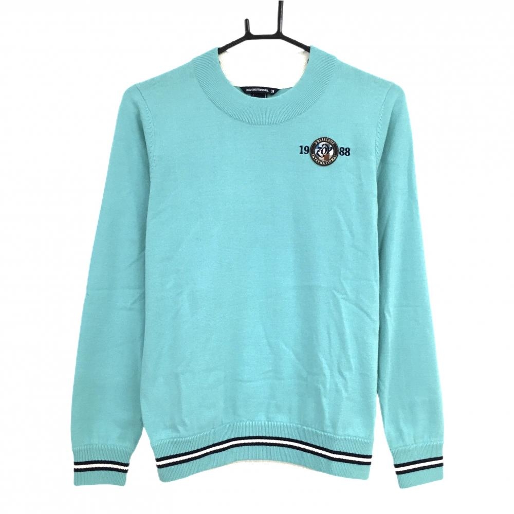 【美品】ゾーイ セーター ライトグリーン 袖・裾ライン ニット  レディース 38(M) ゴルフウェア ZOY