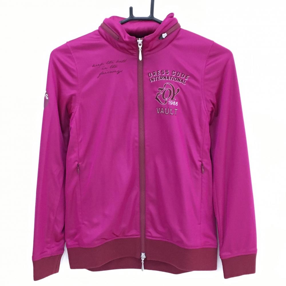 【超美品】ゾーイ ジャケットブルゾン ピンクパープル系 蓄熱裏地 フード収納可 レディース 36(S) ゴルフウェア ZOY