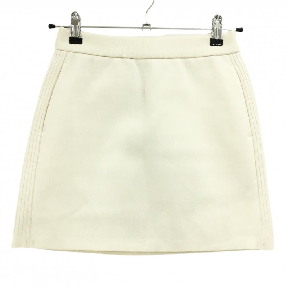 【美品】ゾーイ ニットスカート アイボリー 後ポケットロゴ ヒップ薄汚れ レディース 36(S) ゴルフウェア ZOY