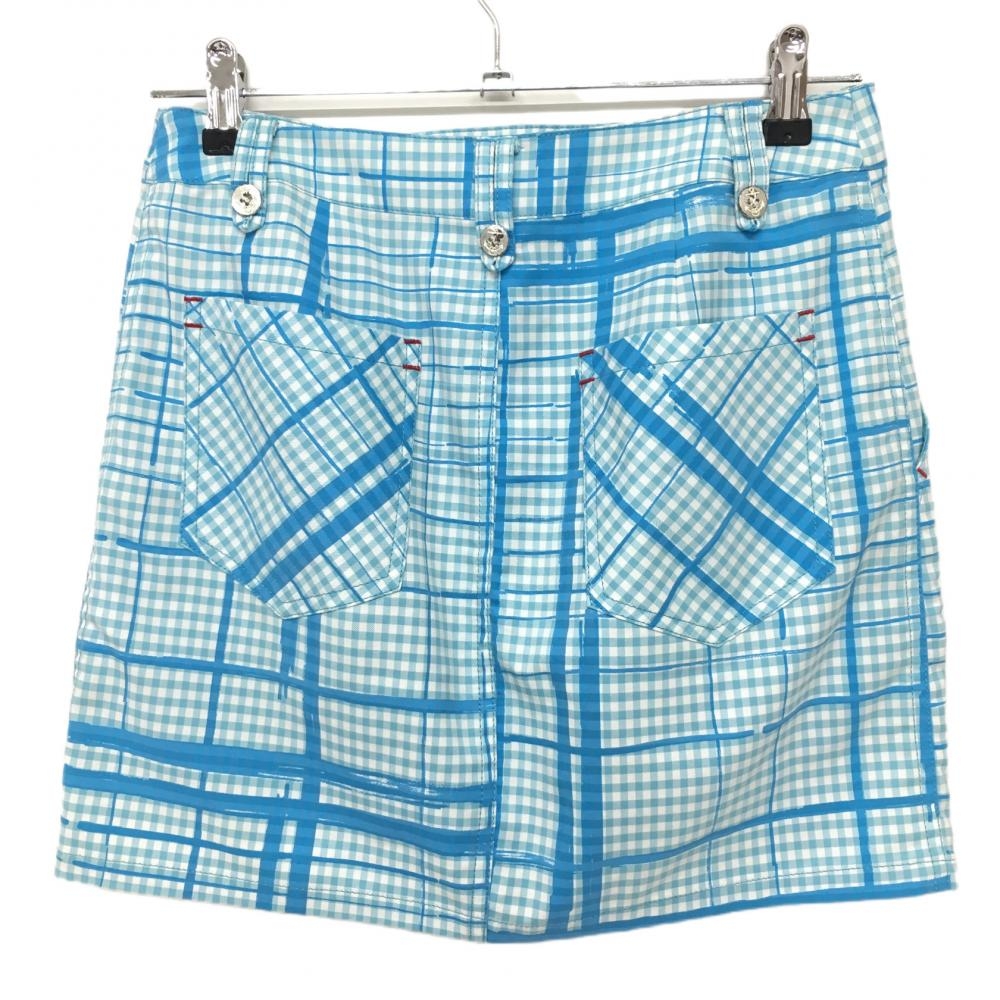 美品】ダンスウィズドラゴン スカートライトブルー×白 ギンガム