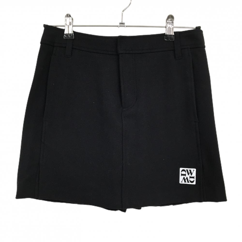 【超美品】ダンスウィズドラゴン スカート 黒 微起毛 後プリーツ レディース 2(M) ゴルフウェア Dance With Dragon