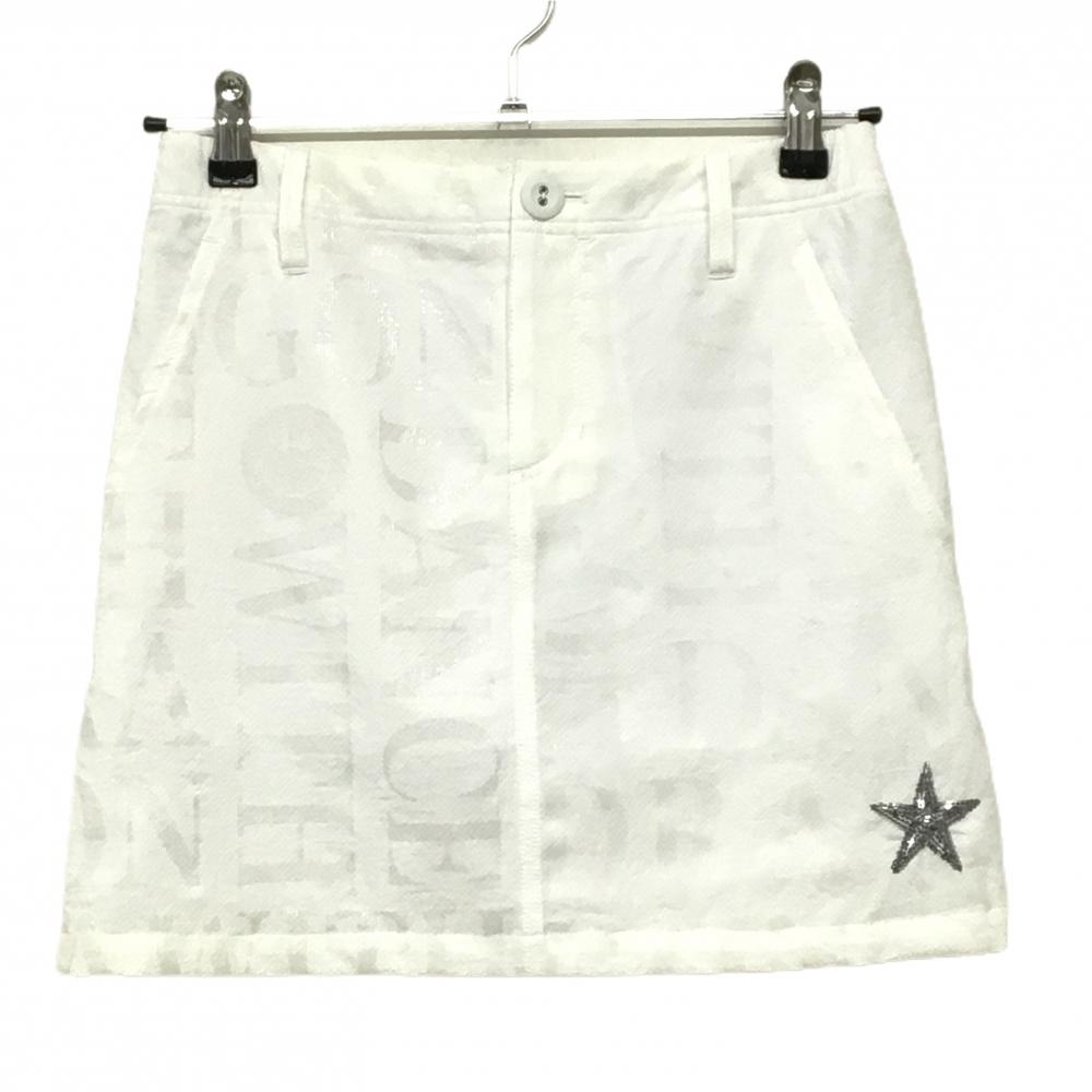 美品】ダンスウィズドラゴン スカート 白 ロゴ地模様 チビドラ 内側