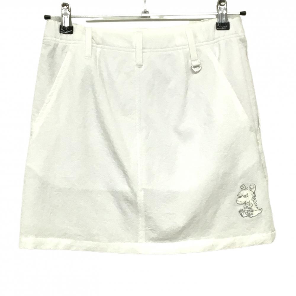 美品】ダンスウィズドラゴン スカート 白 ロゴ地模様 チビドラ 内側