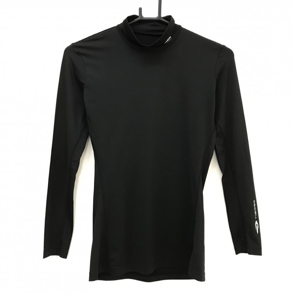 【美品】ティゴラ ハイネックインナーシャツ 黒 ロゴ シンプル  レディース M ゴルフウェア TIGORA