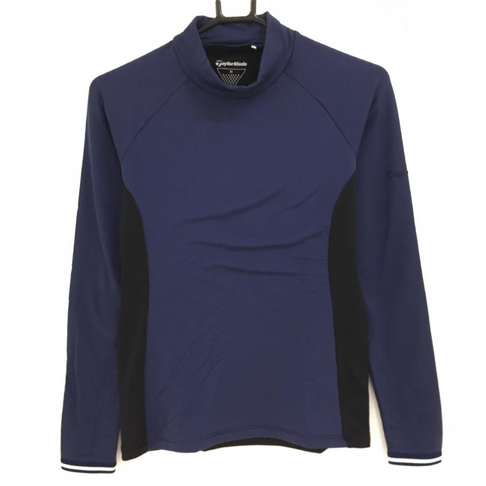 【超美品】テーラーメイド ハイネックインナーシャツ ネイビー×黒 裏起毛 レディース M ゴルフウェア TaylorMade
