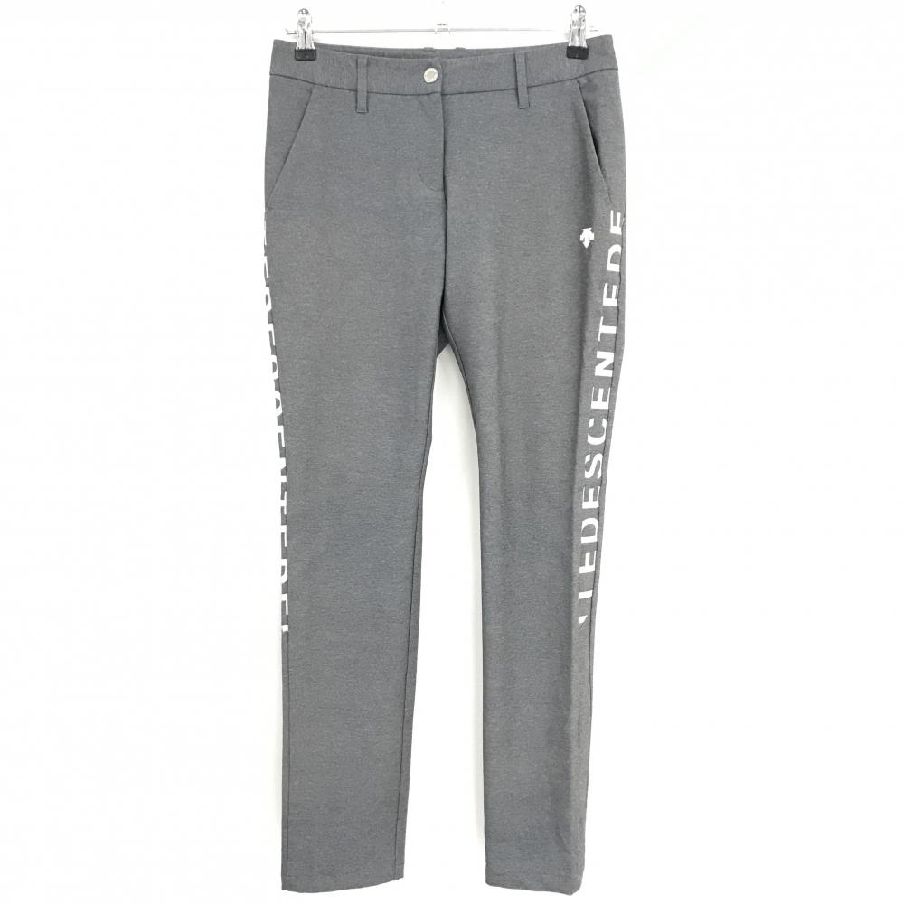 デサントゴルフ パンツ 杢ダークグレー ストレッチ サイドロゴ 中田英寿  レディース 64/M ゴルフウェア DESCENTE