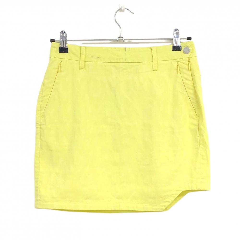 デサントゴルフ スカート ライトイエロー 総柄地模様 ストレッチ 中田英寿 レディース 64/M ゴルフウェア DESCENTE