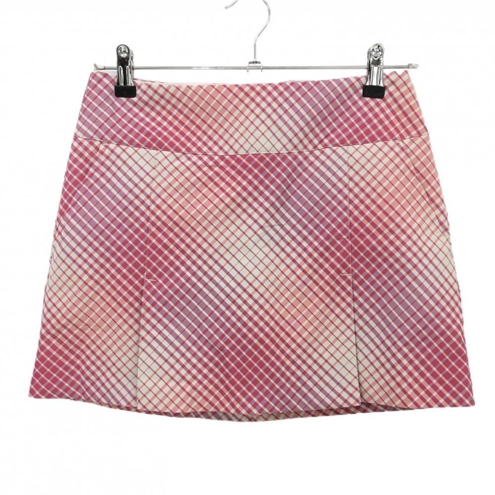 【新品】ナイキゴルフ スカート ピンク×ベージュ チェック DRY-FIT  レディース 2 ゴルフウェア NIKE