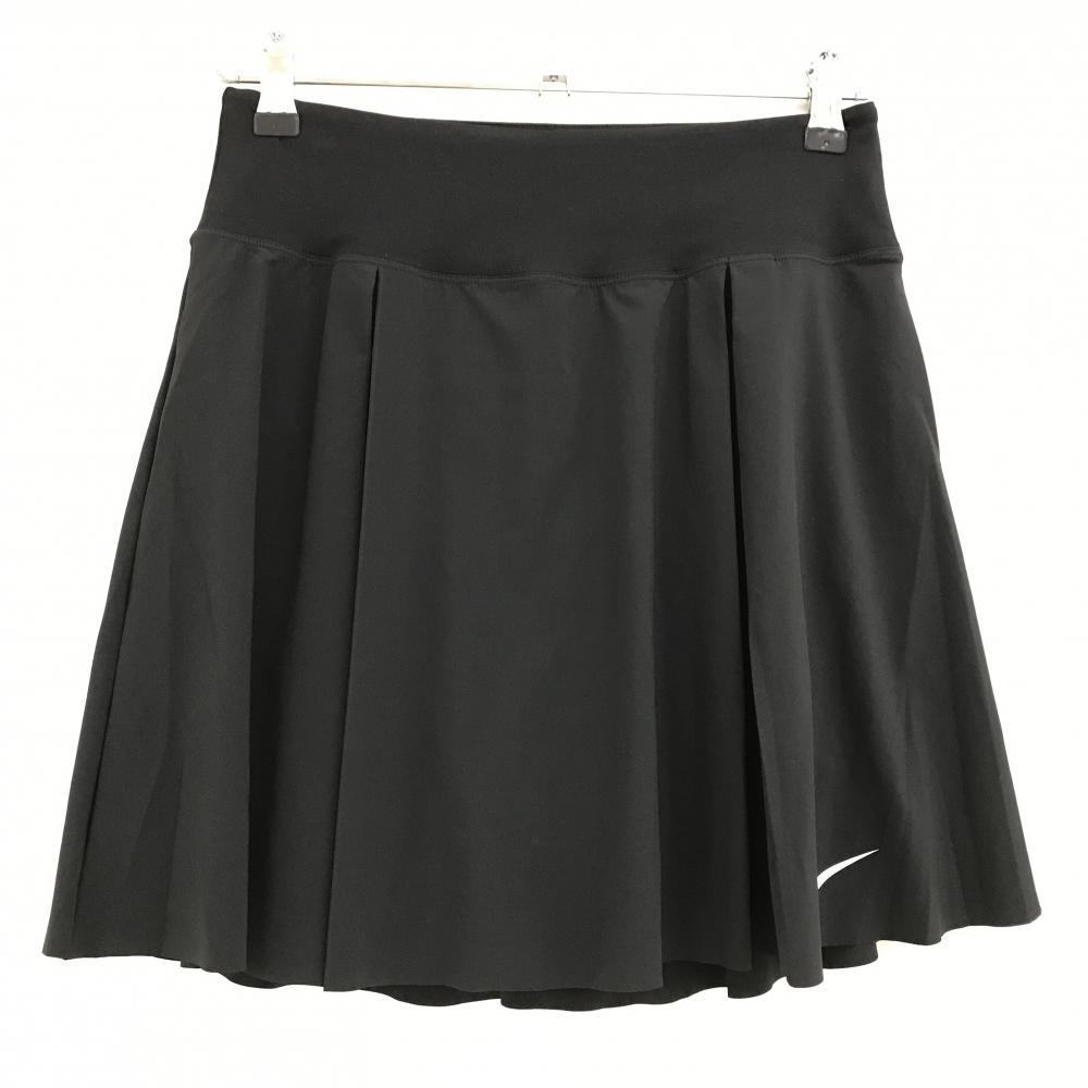 【美品】ナイキ スカート 黒×白 ストレッチ DRI-FIT 内側インナーパンツ レディース L ゴルフウェア NIKE