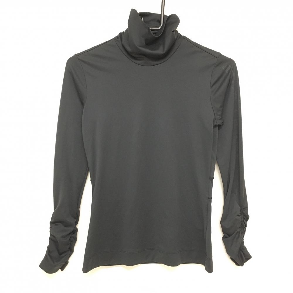 【超美品】バーバリーゴルフ ハイネックインナーシャツ 黒 袖ロゴ  レディース 1(S) ゴルフウェア BURBERRY GOLF