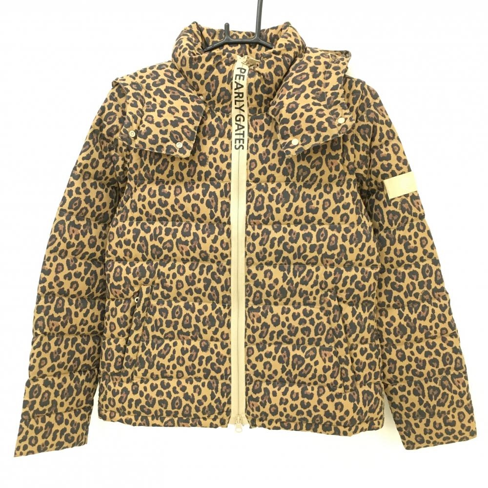 パーリーゲイツ　ダウンジャケット　2way 千鳥柄　中綿　レディース　M ゴルフ パーリーゲイツ ダウンジャケット 2way 千鳥柄 中綿 レディース