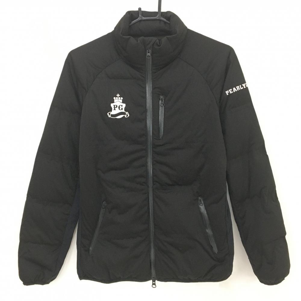 パーリーゲイツ ダウンジャケット 黒 ロゴ白 ダウン90％ レディース 1(M) ゴルフウェア PEARLY GATES