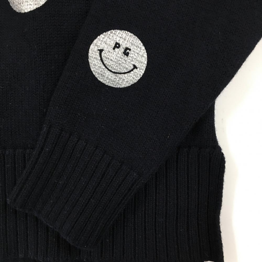 超美品】パーリーゲイツ ハイネックセーター ネイビー×シルバー