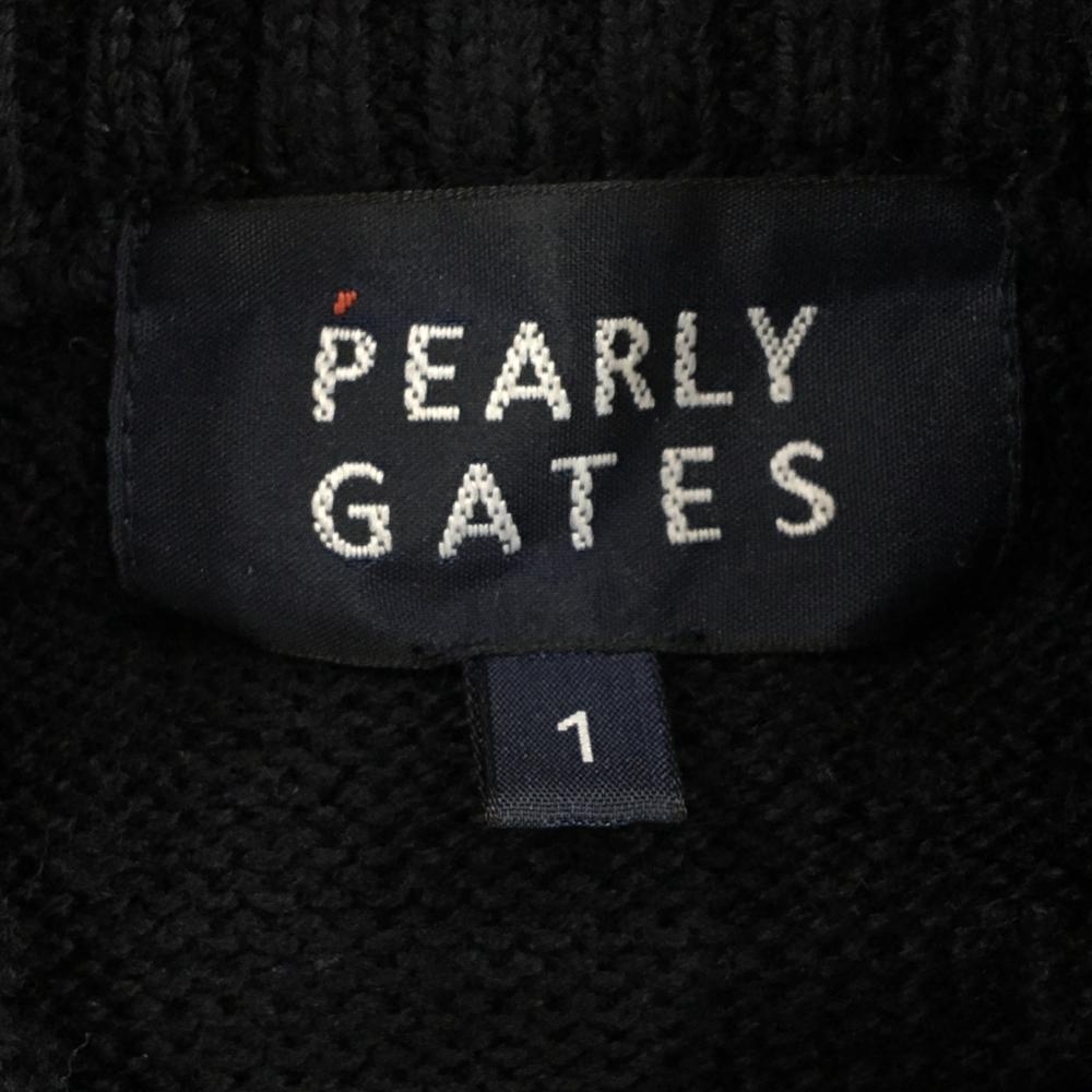 超美品】パーリーゲイツ ハイネックセーター ネイビー×シルバー