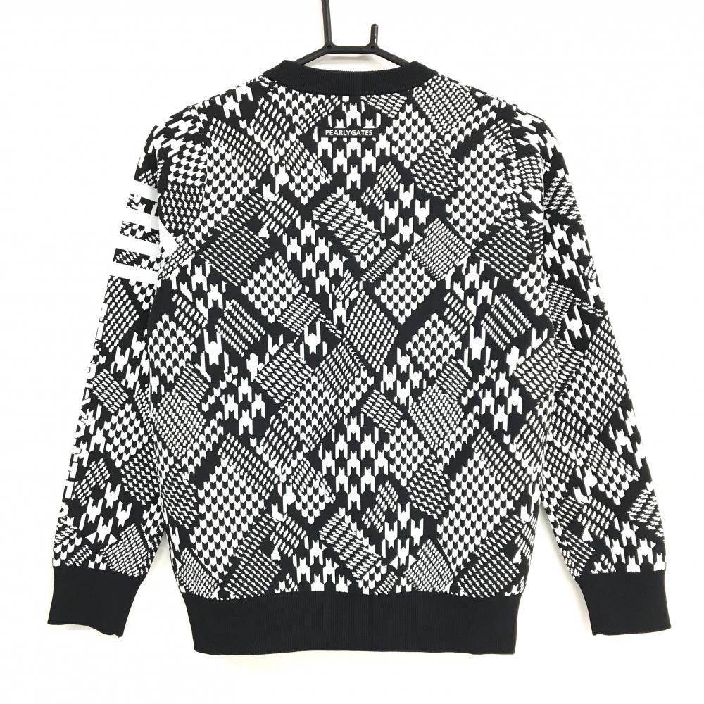 PEARLY GATES スウェット トレーナー 千鳥格子柄 総柄 黒白 5 PEARLY GATES スウェット トレーナー 千鳥格子柄 総柄 黒白 5 PEARLY
