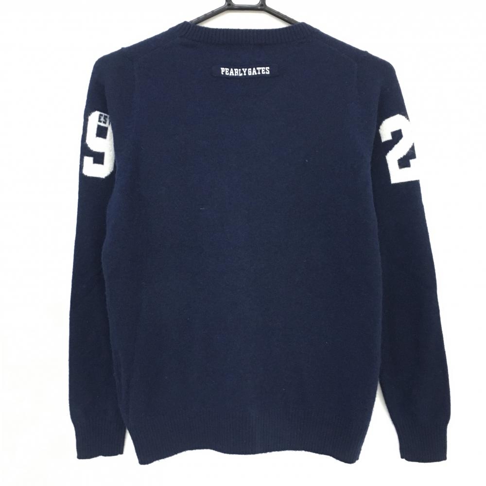 美品】パーリーゲイツ セーター ネイビー×白 カシミヤ100％ ニット 25